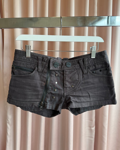 Japanese Brand Dark Grey Studded Denim Shorts