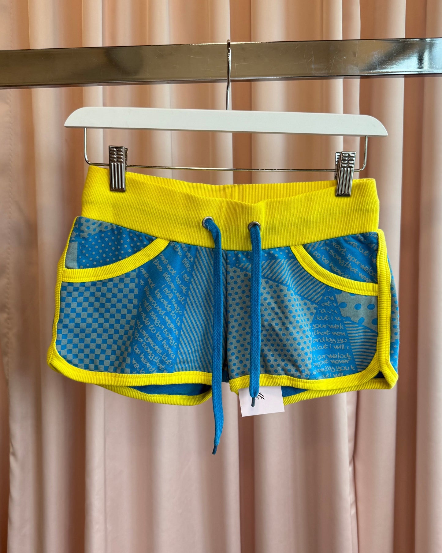 Japanese Brand Blue & Yellow Mini Track Shorts