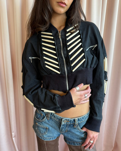 Parisian Brand Cropped Black Cotton Jacket