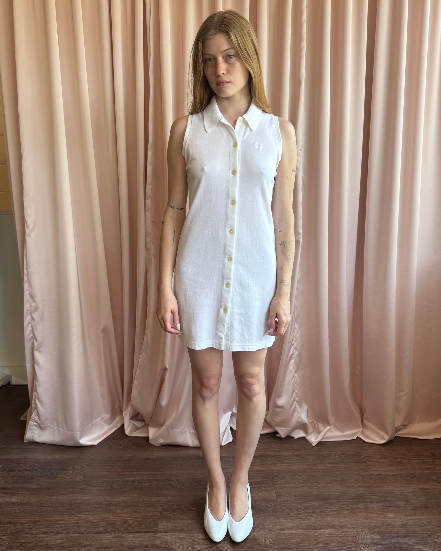 Escada Sport Sleeveless Polo White Mini Dress