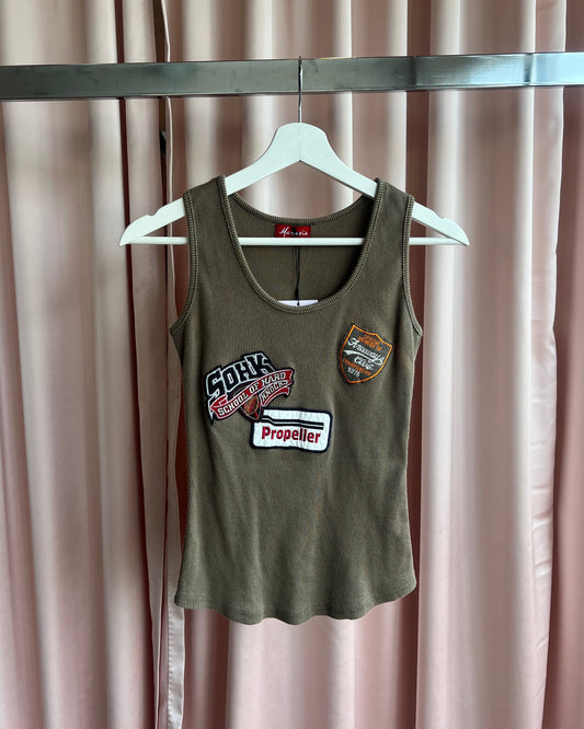 Japanese Brand Sporty Patched Tank Top