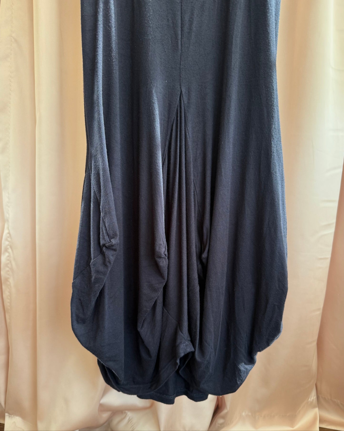 Spanish Brand Navy D-Ring Tank Drop Waist Bubble Hem Dress