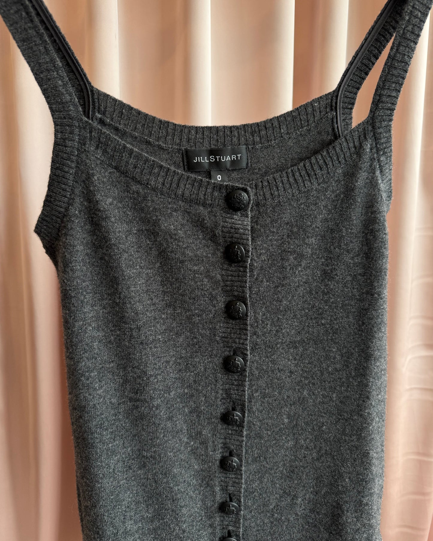 Jill Stuart Grey Button Knit Wool Romper