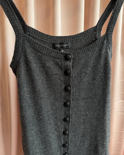 Jill Stuart Grey Button Knit Wool Romper