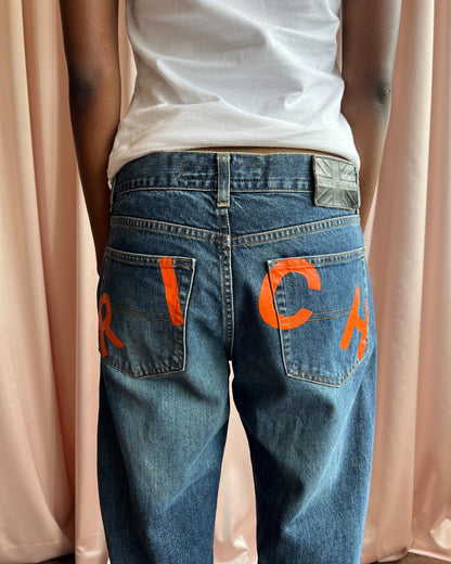 Richmond Denim Orange Spell Out Jeans