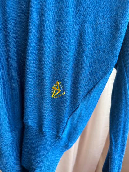 Balenciaga by Nicolas Ghesquière 2007 Embroidered Royal Blue Wool Sweater