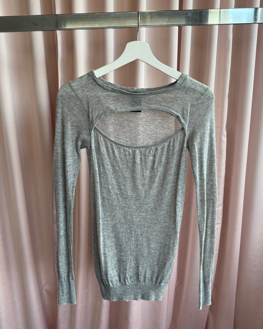 Isabel Marant 100% Cashmere Cut Out Grey Sweater
