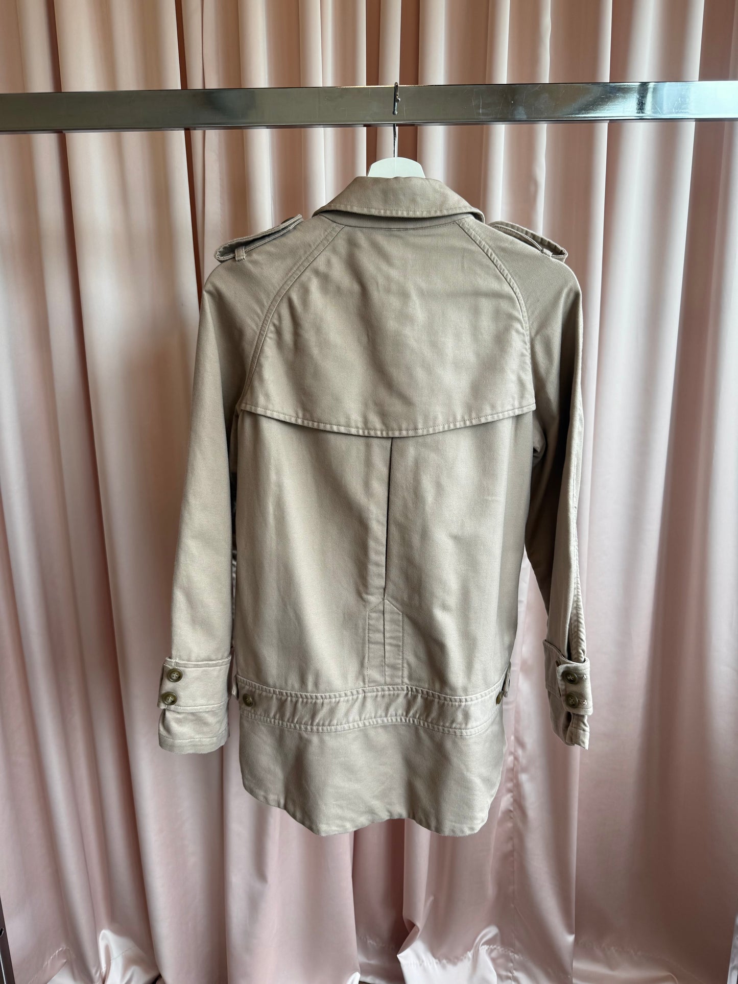 Tsumori Chisato Khaki Cotton Short Trench Peacoat