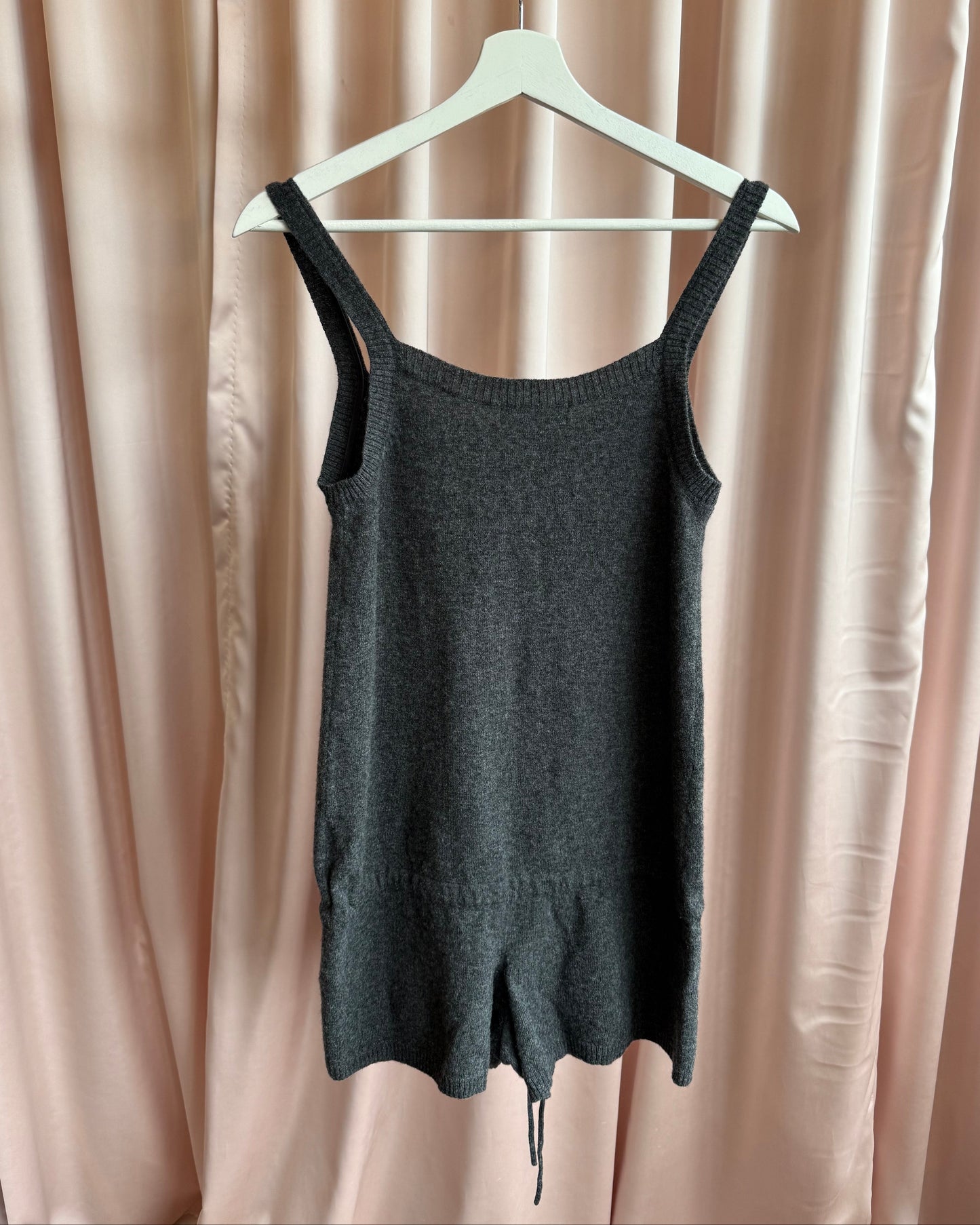 Jill Stuart Grey Button Knit Wool Romper