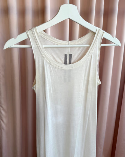 Rick Owens S/S 18 Dirt Chalk White Silk Tank Dress