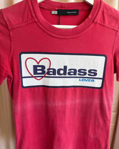 Dsquared² S/S 2004 "Badass Lover" Graphic Red T-Shirt