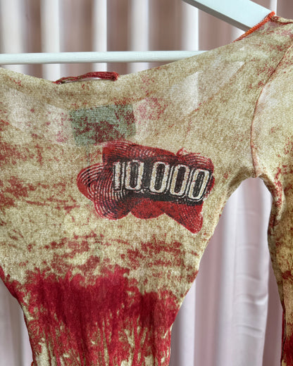 Jean Paul Gaultier S/S 1994 Printed Mesh Bodysuit