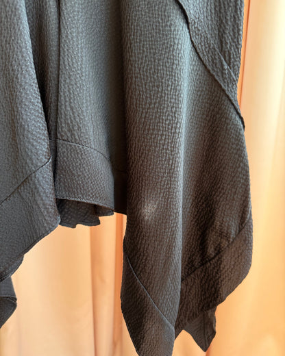 Balenciaga 2007 by Nicolas Ghesquière Black 100% Silk Puff Sleeve Dress
