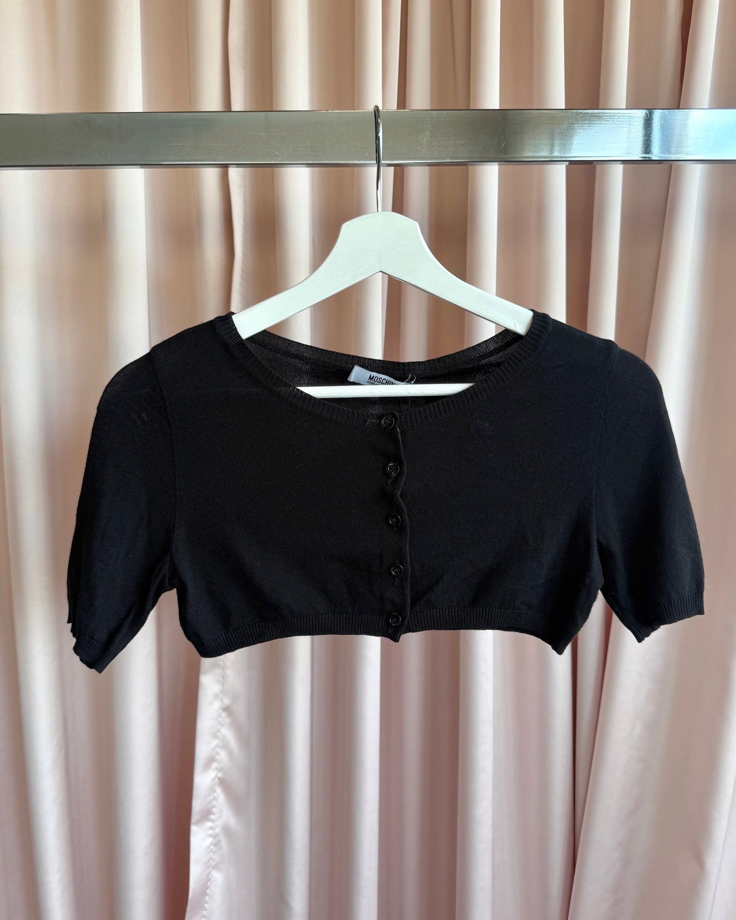 Moschino Cheap & Chic Black Cropped Micro Cardigan
