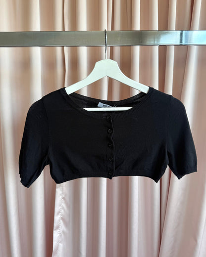 Moschino Cheap & Chic Black Cropped Micro Cardigan