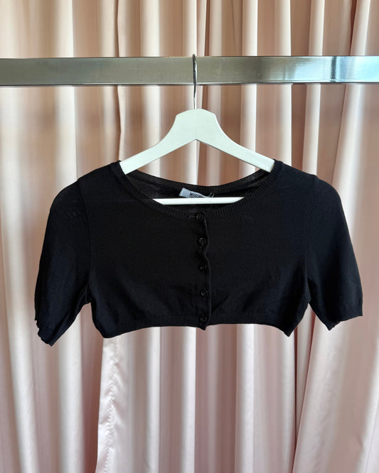 Moschino Cheap & Chic Black Cropped Micro Cardigan