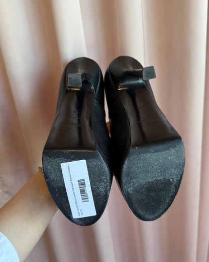 Saint Laurent YSL Black Leather Vernigolf 105 Tribtoo Pumps