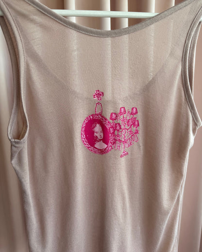 Lolita Lempicka x Biba Pink Cameo Lamp Print Tank Top
