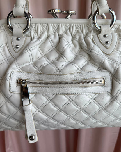 Marc Jacobs Quilted White Leather Stam Bag