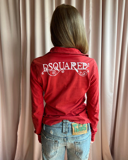 Dsquared² F/W 2006 Red Long Sleeve Polo Top