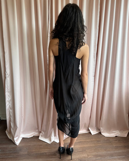 Rick Owens S/S 12 Naska Black Sleeveless Draped Dress