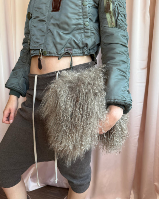 Brown Lamb Fur Detachable Strap Bag
