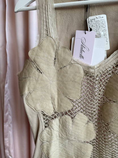 Sportmax Code Deadstock Lamb Leather Fishnet Tank Top