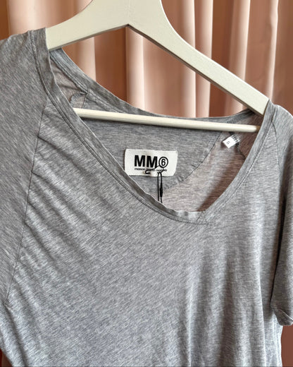 MM6 Margiela F/W 2011 Grey Asymmetrical V-Neck T-Shirt