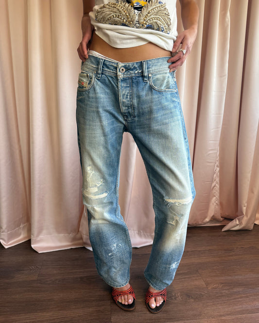 Diesel “Zatiny” Faded & Distressed Denim