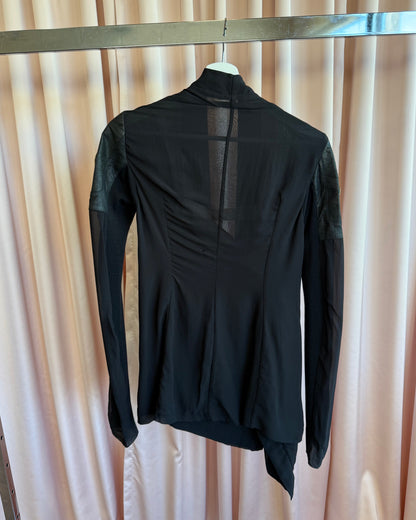 Rick Owens S/S 13 Island Brass Shoulder Black Silk Jacket