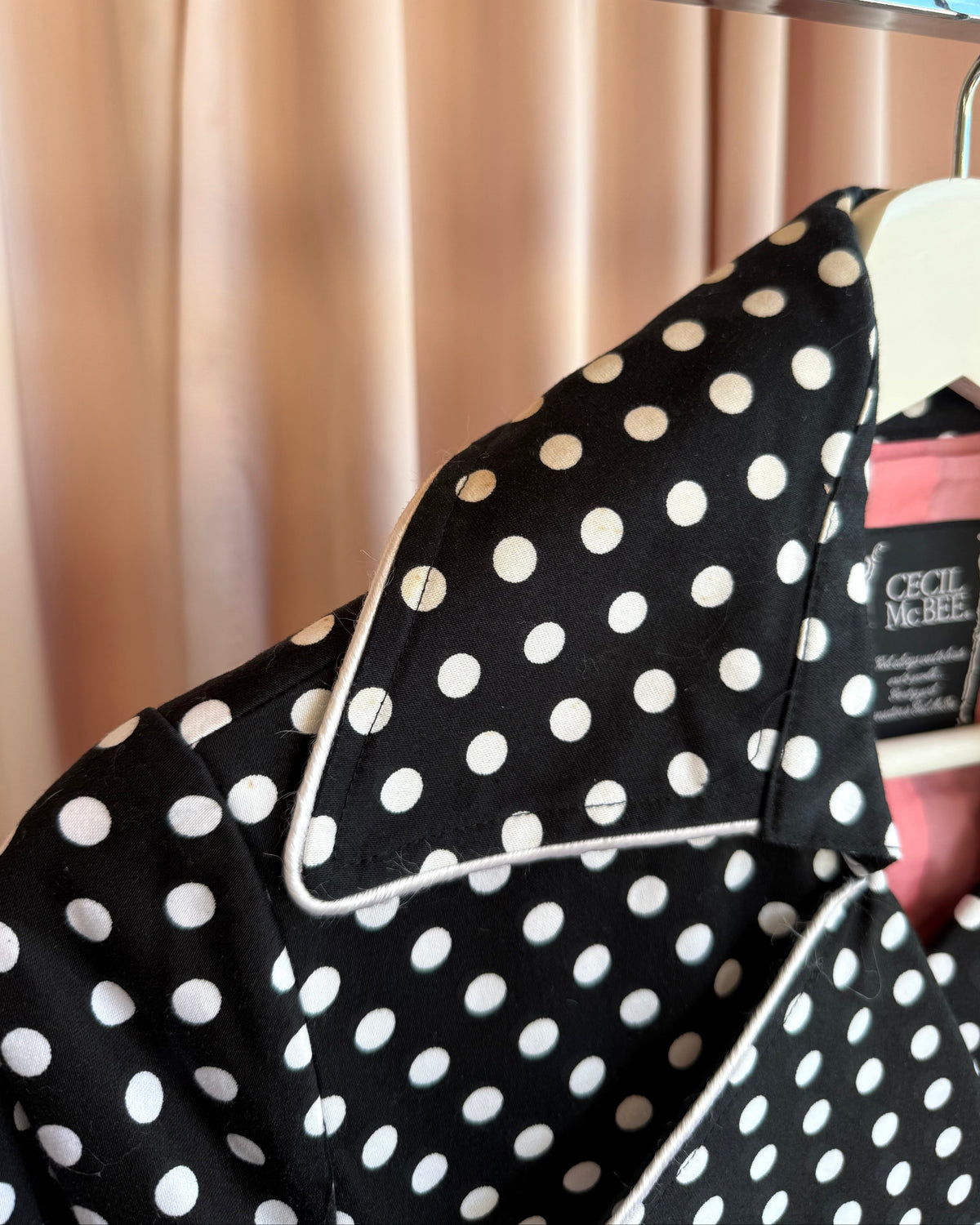 Gyaru Brand Black & White Polka Dot Trench Coat