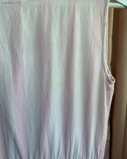 1980's Sorrel Lines Pastel Pink & White Candy Striped Playsuit