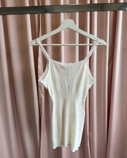 Italian Pointelle Wool Blend Ribbed Tank Top