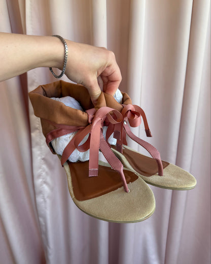 Chinese Laundry Pink Bow Ribbon Thong Sandals