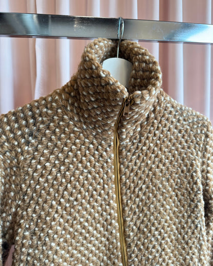 Tsumori Chisato Printed Brown Alpaca Wool Blend Jacket