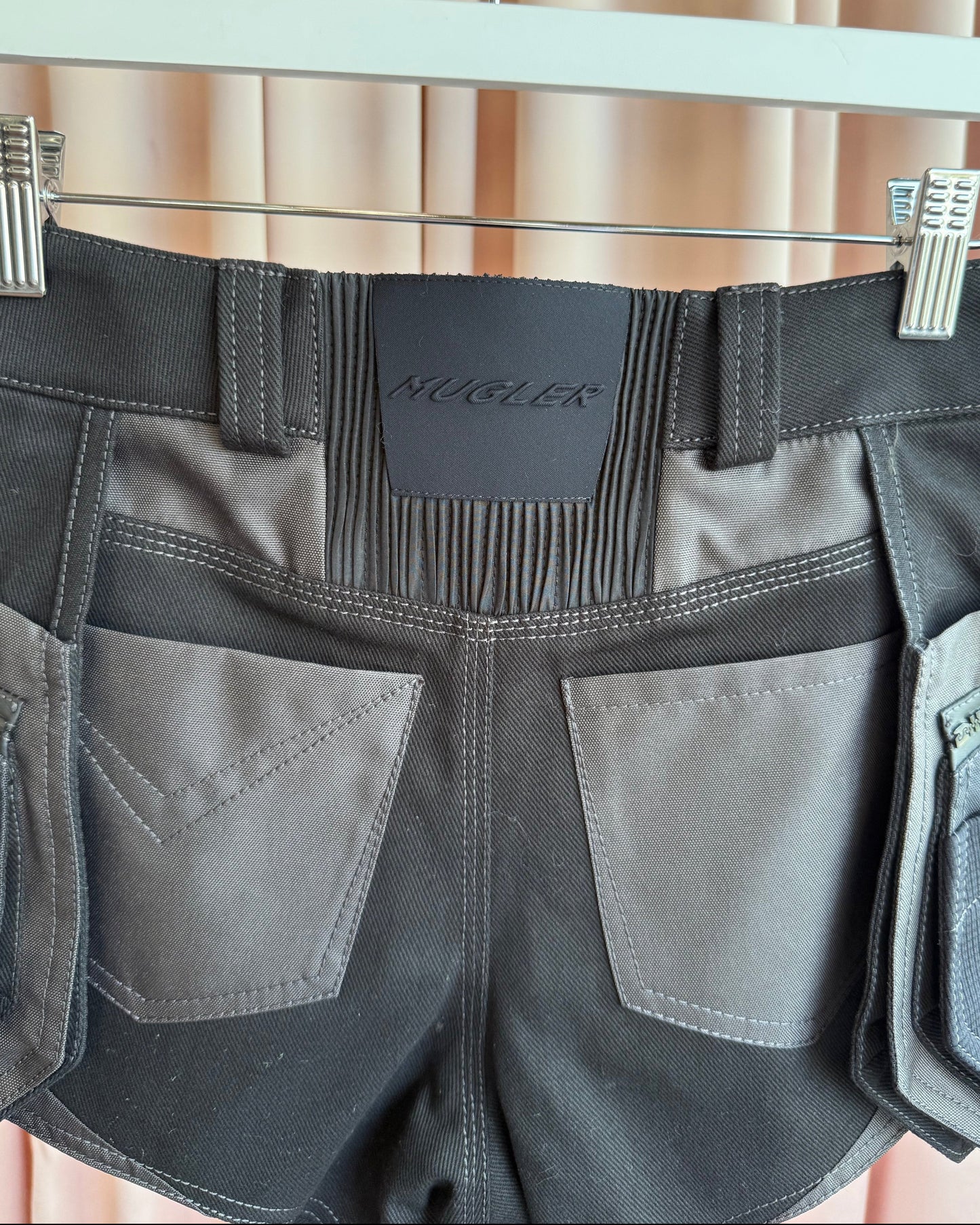 Mugler NWT F/W 25 Black Technical Cargo Shorts