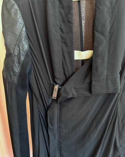 Rick Owens S/S 13 Island Brass Shoulder Black Silk Jacket