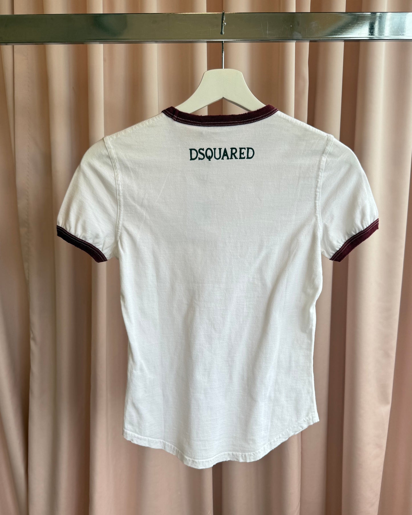 Dsquared² F/W 2005 Church Graphic White Ringer T-Shirt