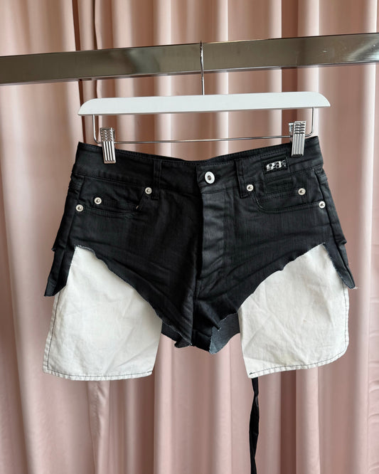 Rick Owens DRKSHDW Waxed Denim Mini Shorts