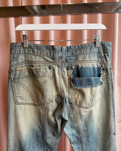 D&G S/S 2005 Distressed Faded Mud Wash Denim