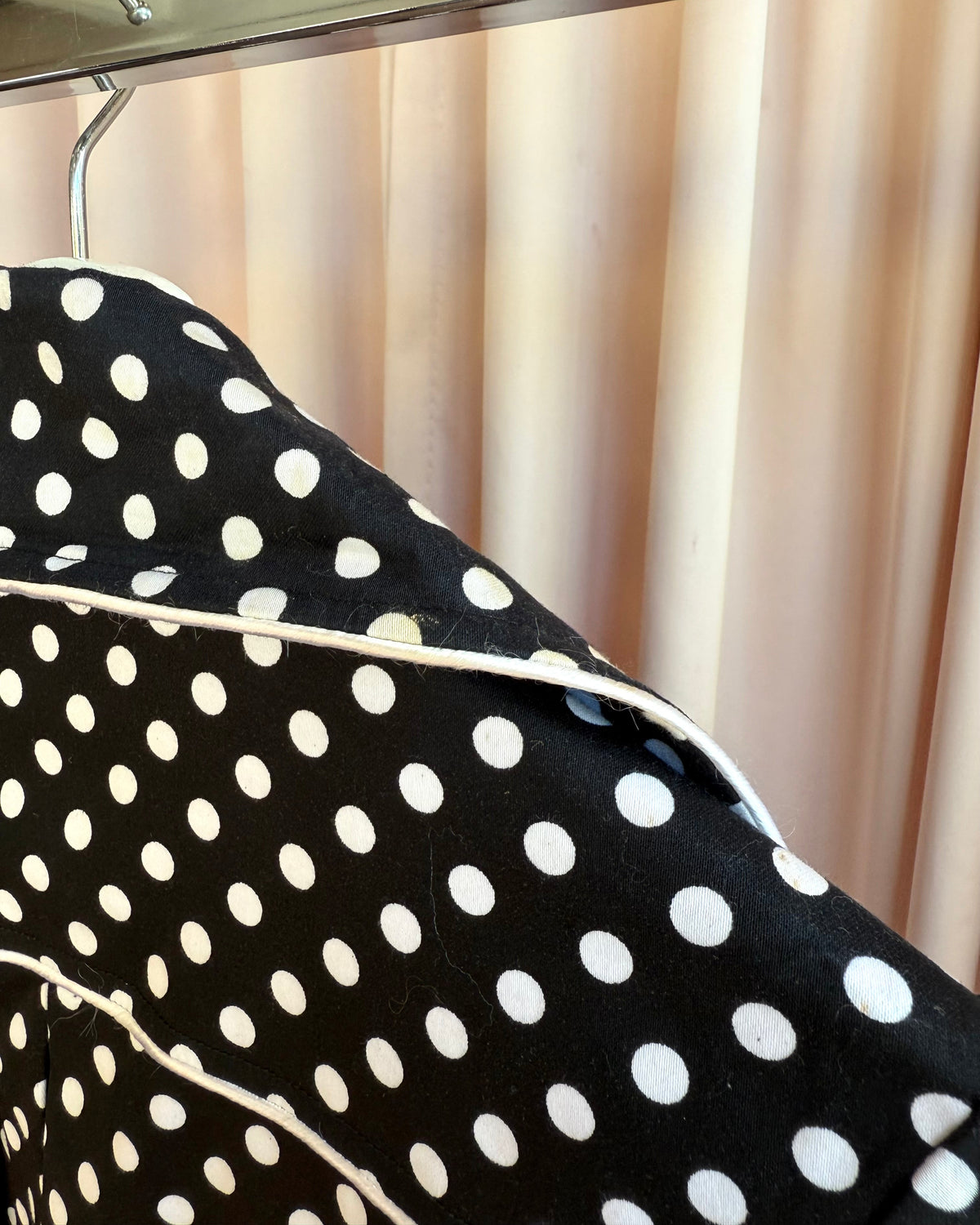 Gyaru Brand Black & White Polka Dot Trench Coat
