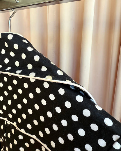 Gyaru Brand Black & White Polka Dot Trench Coat