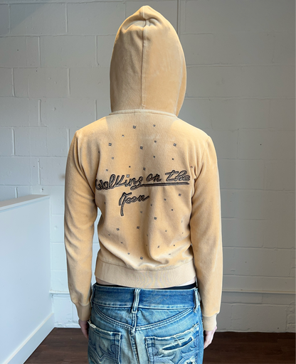 Italian Brand Velour Zip Up Hoodie