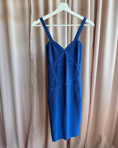 Bebe Cobalt Blue Sleeveless Bodycon Bandage Dress