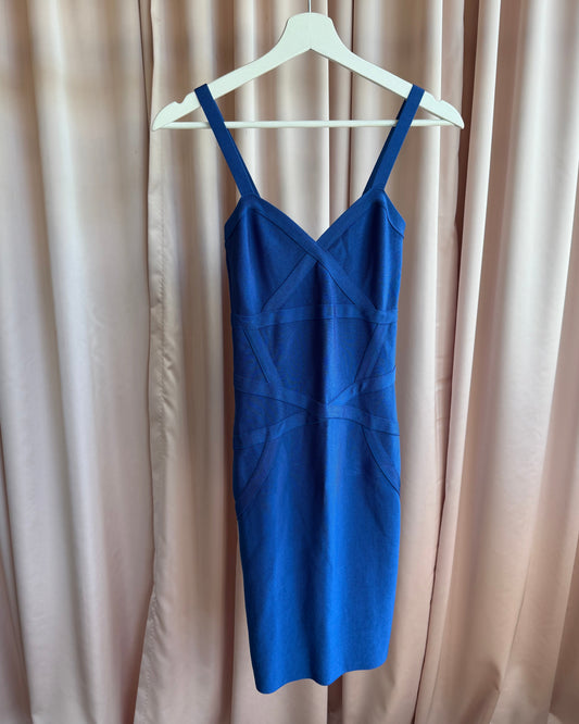 Bebe Cobalt Blue Sleeveless Bodycon Bandage Dress