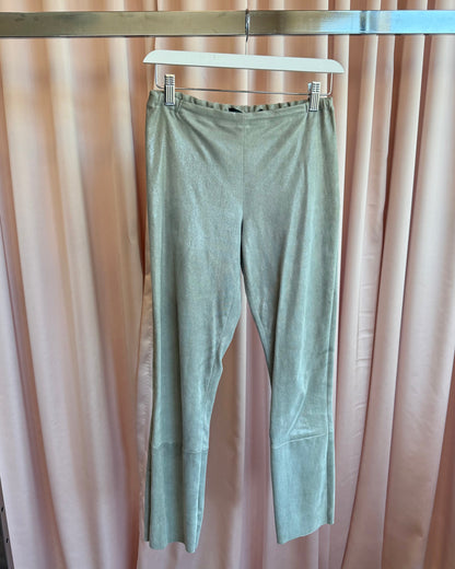 Haider Ackermann Metallic Silver Leather Pants