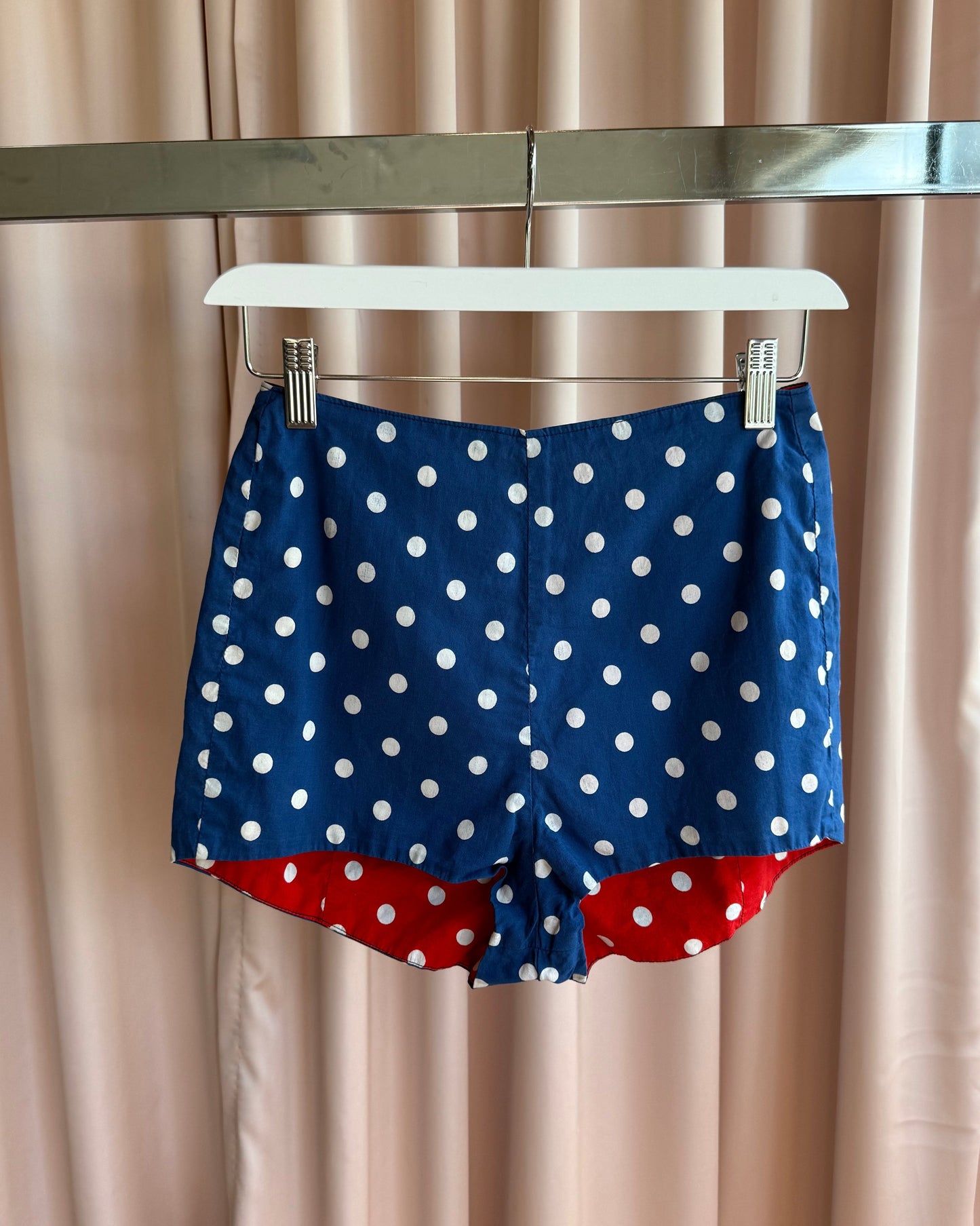 1970's Cole of California Royal Blue Polka Dot Hot Shorts