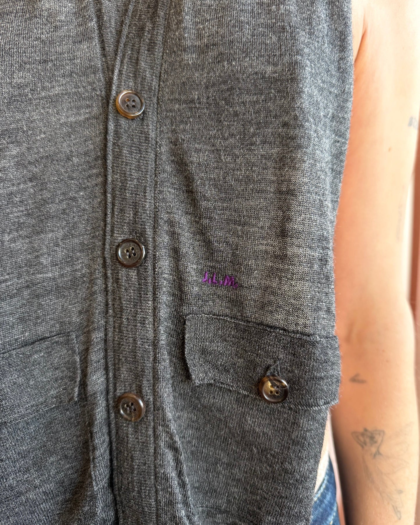 Dsquared² F/W 2005 "J.L.M." Grey Wool & Silk Knit Backless Vest