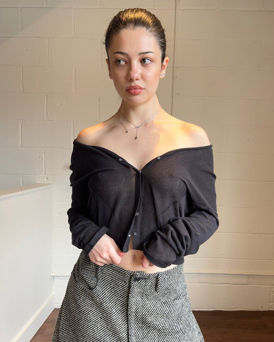 Italian Designer Black Cardigan