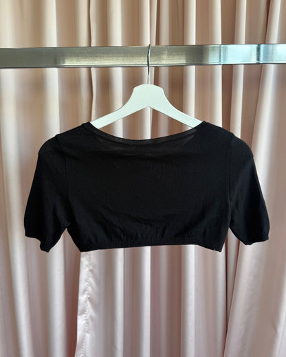 Moschino Cheap & Chic Black Cropped Micro Cardigan